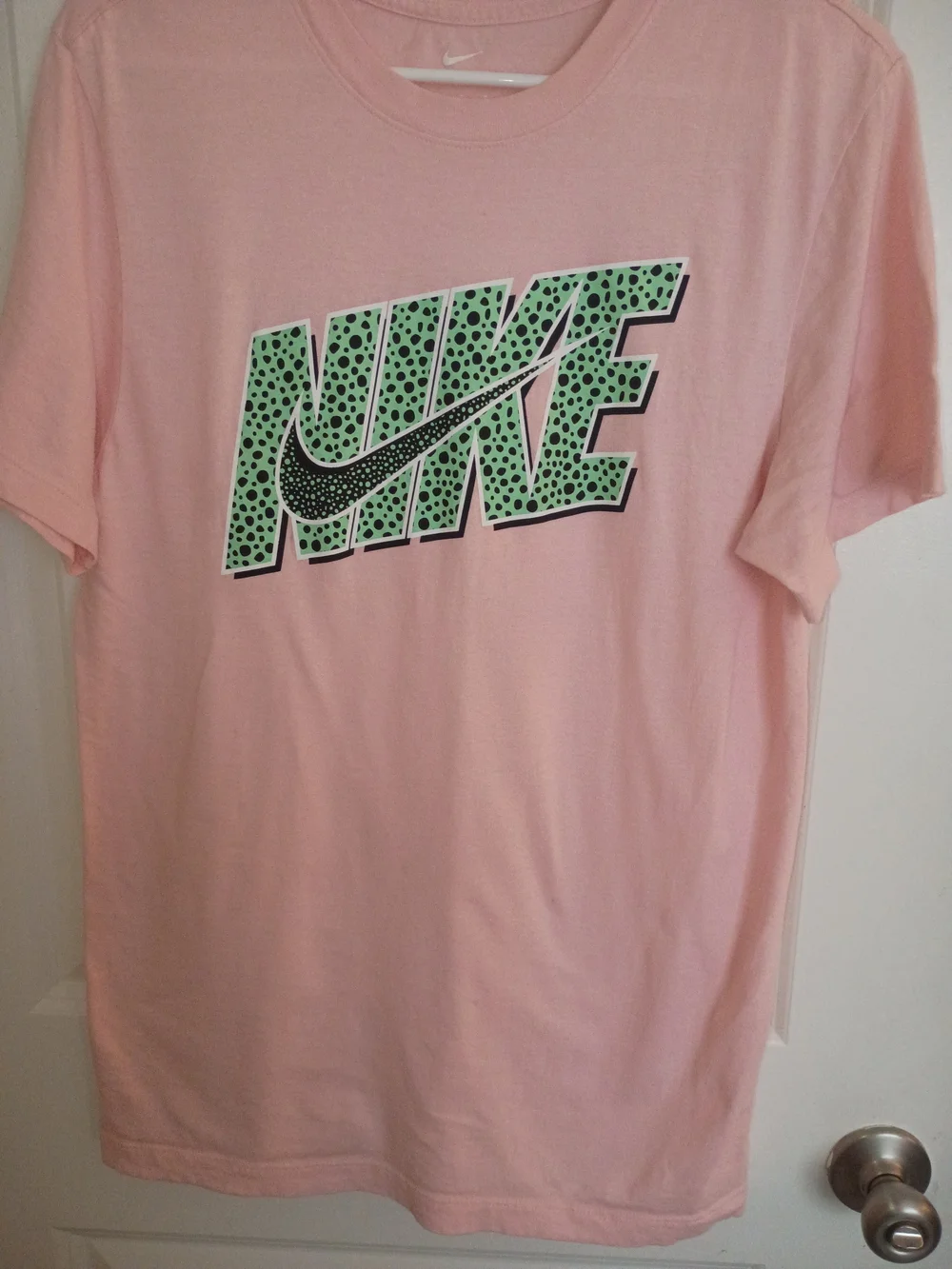 Nike Pink Short Sleeve Tee with Green Graphic